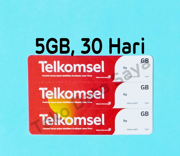 Voucher Kuota Data Telkomsel 5.5GB, 30 Hari (JATIM)