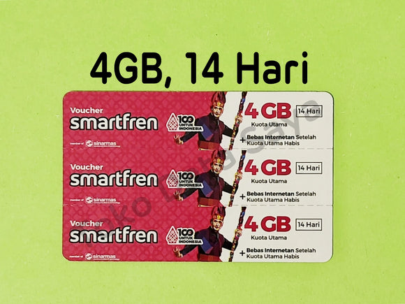 Voucher Kuota Data Smartfren 4GB, 14 Hari