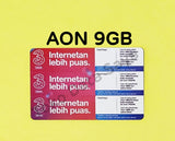 Voucher Kuota Data 3 / Three / Tri AON 9 Jatim-Jateng  NEW total (12GB)