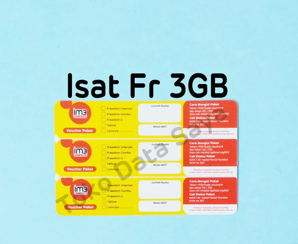 Voucher Kuota Data Indosat Freedom Internet 3GB, Jatim