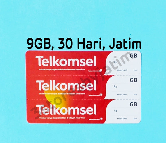 Voucher Kuota Data Telkomsel 9GB, 30 Hari (New Kuota)