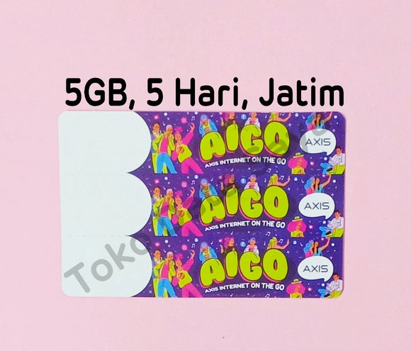 Voucher Kuota Data Axis Aigo 5GB, 5 Hari JATIM