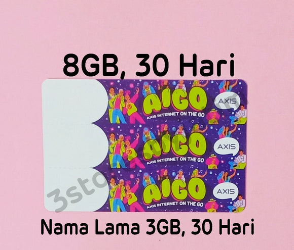 Voucher Kuota Data Axis Aigo 8GB, 30 Hari