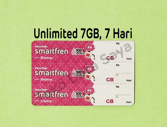 Voucher Kuota Data Smartfren Unlimited 7GB, 7 Hari