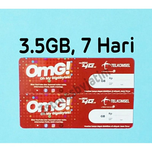 Voucher Kuota Data Telkomsel 3.5GB, 7 Hari JATIM